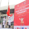 Вьетнамский национальный флаг на церемонии поднятия флага 31-х Игр Юго-Восточной Азии (SEA Games 31). (Фото: Vietnam+)