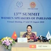 Председатель Национального собрания Нгуен Тхи Ким Нган на 13-м саммите женщин-спикеров парламента (Фото: ВИА)