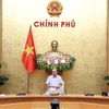 Премьер-министр Нгуен Суан Фук (стоит) выступает на встрече (Фото: ВИА)