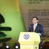 Секретарь Ханойского горком КПВ Выонг Динь Хюэ выступает на церемонии (Фото: ВИА)