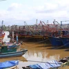 Лодки бросили якорь у штормового укрытия в районе Чиеуфонг, провинция Куангчи (Фото: ВИА).