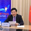 Заместитель премьер-министра и министр иностранных дел Фам Бинь Минь выступает на дебатах (Фото: ВИА)