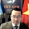 Посол Фам Хай Ань, Временный поверенный в делах во вьетнамской миссии при ООН, выступает на заседании Совета Безопасности ООН (СБ ООН) 20 января (Фото: ВИА)