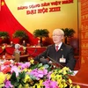 Генеральный секретарь ЦК КПВ, президент СРВ Нгуен Фу Чонг выступает с заключительным словом на XIII всевьетнамском съезде КПВ 1 февраля (Фото: ВИА)