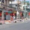 Улица в городе Хайзыонг, провинция Хайзыонг, изолирована, чтобы предотвратить распространение COVID-19 в обществе (Фото: ВИА) 