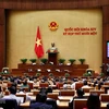 Из 449 присутствующих на заседании депутатов 429, или 89,38%, проголосовали за постановление об освобождении Нгуен Тхи Ким Нган от должности председателя НС 14-го созыва и НИК. (Фото: ВИА)