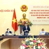Председатель Национального собрания (НС) Выонг Динь Хюэ, председатель Национального избирательного совета (НИС), провел общенациональную онлайн-конференцию. (Фото: ВИА)