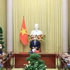 Президент Нгуен Суан Фук встретился с председателем Ассоциации корейцев Вьетнама и представителями ряда крупных корейских корпораций. (Фото: ВИА)