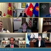 Делегаты на веб-семинаре на тему «Преодоление последствий войны, вместе двигаясь вперед», который был организован Институтом мира США (USIP) 3 августа. (Фото: ВИА)