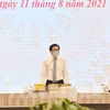 На пресс-конференции председательствовал министр, председатель канцелярии правительства, официальный представитель правительства Чан Ван Шон. (Фото: ВИА)
