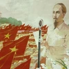 Картина гуашью "Дядя Хо читает Декларацию Независимости" Нгуен Зыонга.