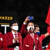 Спортивная делегация Вьетнама прошла маршем на церемонии открытия Паралимпийских игр Токио-2020 24 августа 2021 года. (Фото: AFP / ВИА)