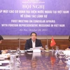 Заместитель министра иностранных дел То Ань Зунг проводит встречу с представителями зарубежных агентств во Вьетнаме 26 октября (Фото: ВИА)