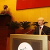 Генеральный секретарь ЦК КПВ Нгуен Фу Чонг сделал напутствие на конференции. (Фото: ВИА)