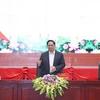 Премьер-министр Фам Минь Тьинь выступает на рабочей встрече (Фото: ВИA)
