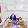Президент государства Нгуен Суан Фук выступает на встрече. (Фото: ВИА)