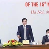 Генеральный секретарь НС, заведующий Канцелярией НС Буй Ван Кыонг выступает на мероприятии. (Фото: ВИА)