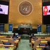 Постоянный заместитель премьер-министра Фам Бинь Минь выступает на заседании высокого уровня Генеральной Ассамблеи ООН по мотивации глобальной иммунизации. (Фото: ВИА)