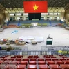 Ремонт зала соревнований для баскетбола в уезде Тханьчи, Ханой. (Фото: ВИА)