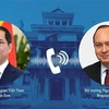 Министр иностранных дел Буй Тхань Шон (слева) провел телефонные переговоры со своим румынским коллегой Богданом Ауреску 7 марта. (Источник: ВИА)