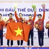 Сборная Вьетнама по спортивной гимнастике завоевала золото в мужском командном зачете, набрав 331.250 очков. (Фото: Фам Киен/ВИА)