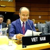  Посол Нгуен Чунг Киен, постоянный представитель Вьетнама при Международном агентстве по атомной энергии (МАГАТЭ), выступает на встрече (Фото: ВИА)