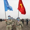 Офицеры 1-й инженерной группы и 4-го полевого госпиталя 2-го уровня отправляются в миротворческую миссию ООН. (Фото: ВИА)