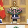 Премьер-министр Фам Минь Тьинь выступает на встрече. (Фото; ВИА)