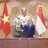 Председатель Национального собрания Выонг Динь Хюэ встретился с Президентом Республики Сингапур Халимой Якоб. (Фото: Зоан Тан/ВИА)