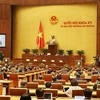 Председатель Национального собрания Выонг Динь Хюэ выступил на закрытии второй внеочередной сессии Национального собрания 15-го созыва. (Фото: ВИА)