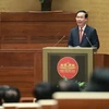 Президент Во Ван Тхыонг выступает с инаугурационной речью. (Фото: ВИА)