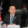 Заместитель премьер-министра, министр природных ресурсов и окружающей среды Чан Хонг Ха на открытии конференции. (Фото: Дык Тхинь/ВИА)
