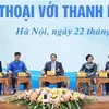Премьер-министр Фам Минь Тьинь и представители министерств, ведомств и Центрального союза молодежи приняли участие в диалоге. (Фото: ВИА)