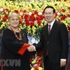 Президент Во Ван Тхыонг принимает г-жу Мишель Бачелет. (Фото: ВИА)