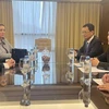 Заместитель министра иностранных дел Ха Ким Нгок (в центре, справа) встретился с почетным консулом Вьетнама в Парагвае Марией Дель Кармен Перес (Фото: ВИA)