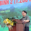 Премьер-министр Фам Минь Тьинь выступает на церемонии открытия ТЭС Тхайбинь 2. (Фото: ВИА)