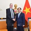 Министр иностранных дел Вьетнама Буи Тхань Шон (справа) и посол Израиля во Вьетнаме Ярон Майер. (Фото: ВИА) 