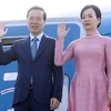 Президент Во Ван Тхыонг с супругой прибыл в международный аэропорт Фьюмичино в Риме. (Фото: ВИА)