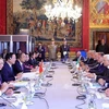 Президент Во Ван Тхыонг и президент Италии Серджио Маттарелла проводят переговоры после церемонии встречи. (Фото: ВИА)