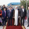 Церемония встречи Председателя Национального собрания Выонг Динь Хюэ в аэропорту Мехрабад, Тегеран. (Фото: ВИА)
