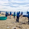 Члены молодежного союза и молодежь города Куинён убирают мусор и очищают пляж Ньонли. (Фото: ВИА)
