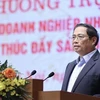 Премьер-министр Фам Минь Тьинь выступает на встрече (Фото: ВИА)