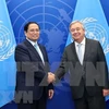 Премьер-министр Фам Минь Тьинь встретился с Генеральным секретарем Организации Объединенных Наций (ООН) Антониу Гутерришем в Нью-Йорке, 21 сентября (Фото: ВИA) 