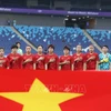 Стартовый состав женской сборной Вьетнама по футболу. (Фото: Хоанг Линь/ВИА)