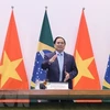 Премьер-министр Фам Минь Тьинь присутствовал на дискуссии в Министерстве иностранных дел Бразилии и произнес важную речь о политике Вьетнама, вторая половина дня 25 сентября. (Фото: ВИА)