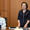 Министр внутренних дел Фам Тхи Тхань Ча выступила на групповой дискуссии на 6-й сессии. (Фото: ВИА)
