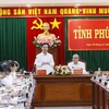 Президент государства Во Ван Тхыонг выступает на рабочей встрече. (Фото: ВИА)