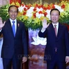 Президент Индонезии Джоко Видодо (слева) и его вьетнамский коллега Во Ван Тхыонг. (Фото: ВИA)