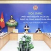 Премьер-министр Фам Минь Тьинь выступает на конференции по полупроводникам. (Фото: ВИA)