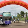 老柬越公路联运跨境线路开通仪式。